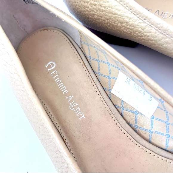 ETIENNE AIGNER Womens Tan Pebbled Leather Round Toe Loafers Size 8.5 NWOB - Picture 8 of 11